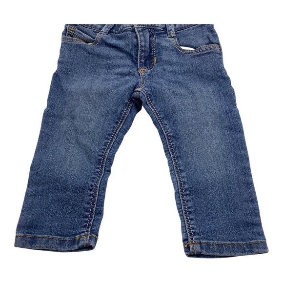 Old Navy Baby Girl Skinny Denim Jeans 12-18M Medium Wash Blue Elastic Waist - Picture 8 of 10